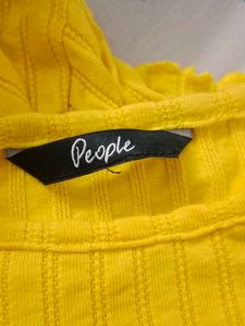Vibrant Yellow Ribbed Top