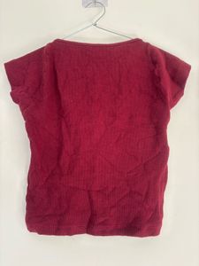 Burgundy Square Neck Crop Top