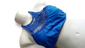 🎀💙Blue Crochet Detail Bikini Top