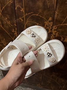 Cute White Platform Sandals with Charms