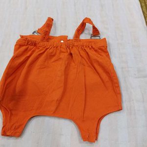 Bright Orange Overalls Set