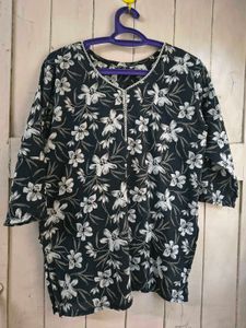 🖤 Pure cotton Floral Short Kurti 🔥