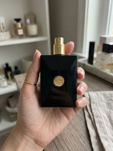 Black Perfume Bottle with Gold Accent