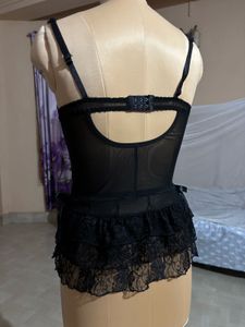 Black Lace Corset Bodysuit