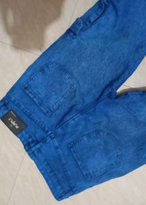 Blue Denim Cargo Jeans