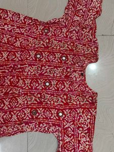 Red Printed Anarkali Kurta