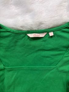 Vibrant Green Puff Sleeve Top