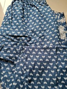 Blue Floral Print Top