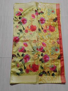 Vibrant Floral Print Saree