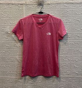 The North Face Pink V-Neck T-Shirt