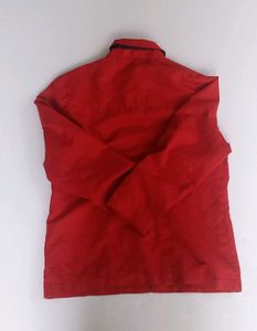 Men's Red Zip-Up Casual Jacket