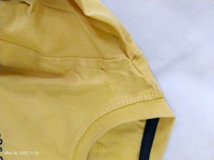 Boys Yellow T-Shirt &amp; Denim Overalls Set