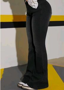 Flared Black Denim Jeans