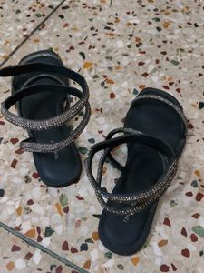 Trendy Rhinestone Wrap Sandals