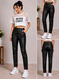 Black Faux Leather Pants