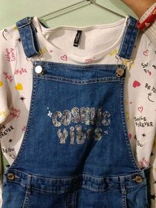 Denim Jumper Dress with Top