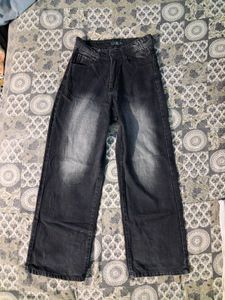 Y2K black stylish baggy jeans