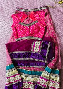 Combo…Price Drop Alert 🎉🥳🎉Lehenga Pink Purple
