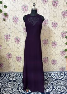 Elegant Plum Embellished Gown