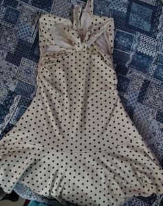 Chic Polka Dot Halter Mini Dress.