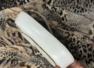 Vintage Prada White Cleo Flap Shoulder Bag