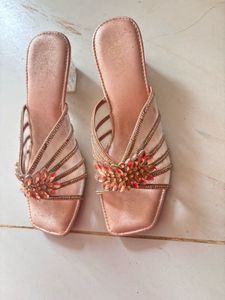 Sparkly Embellished Block Heels