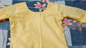 butter yellow kurta set for women
