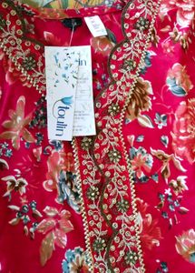 Stunning Red Floral Kurta Set with Dupatta