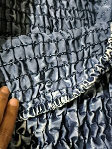 Trendy Smocked Denim Look Top