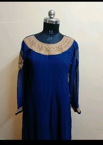 Dark Blue Anarkali With Dupatta