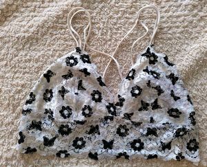 Lace Bralette with Floral Pattern