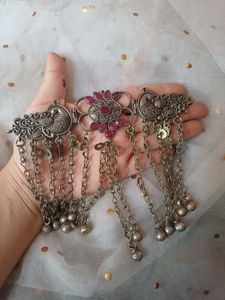 Brass Peacock choker with real afghan dangling