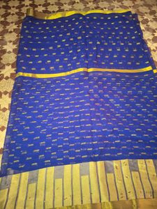 Royal Blue Saree with Golden Border