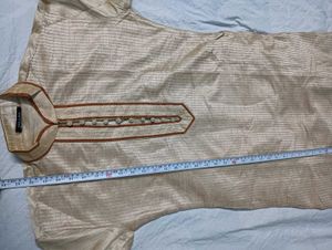 Men's Golden 🎁🆕Kurta with Maroon Pyjama