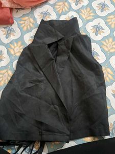 Elegant Black Wrap Style Blouse