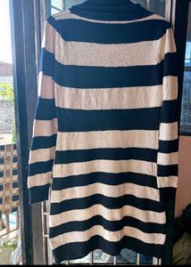 Striped Turtleneck Bodycon Dress