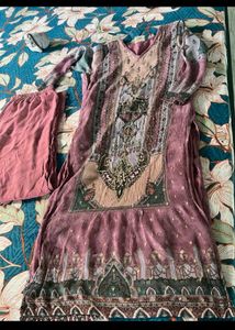 beautiful pakistani print kurta set with beautifu