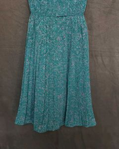 Retro Teal Floral Dress