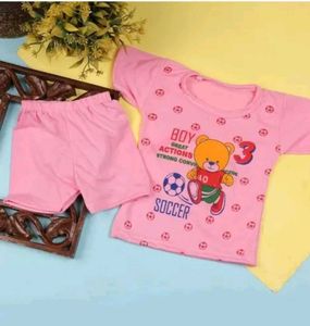 Cute Pink Soccer Bear Baby Outfit