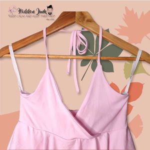 Cute Pink Ruffled Halter Top