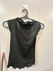 Chic Textured Black Top