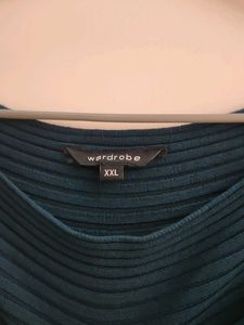 Teal Ribbed Batwing Sweater