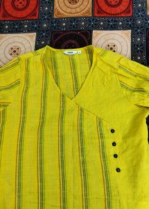 Vibrant Yellow Striped Kurta