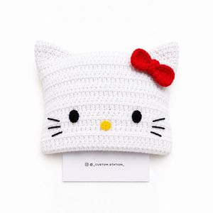 Handmade crochet Hello Kitty Hat