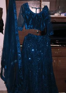 Sparkling Blue Lehenga Choli Set