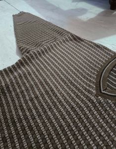 Striped V-Neck Knit Sweater