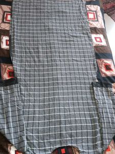 Checked Kurta with Red Trim