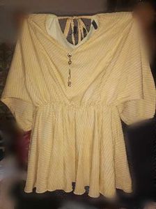 Chic Striped Batwing Sleeve Top