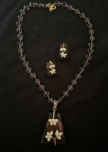 Stunning Amethyst &amp; Diamond Necklace Set