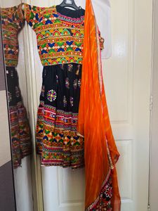 Black Embroidered Ethnic Garbha set
